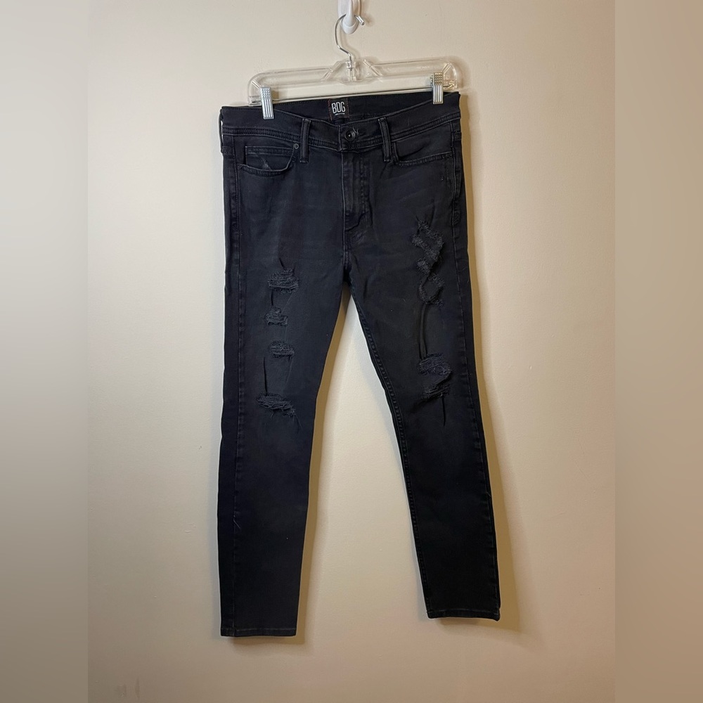 Urban Outfitters BDG Black Distressed Skinny Stretch Jeans Length 32 Waist 32
